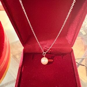 Elegant Silver Pearl Necklace